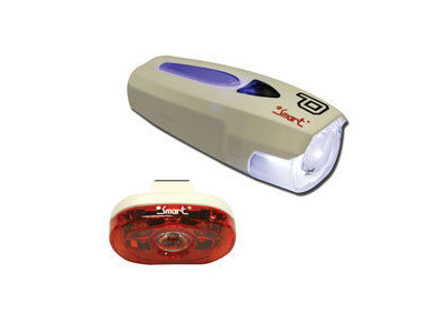 SMART Polaris 7 Lux Front with 1/2 Watt Rear Light Set White