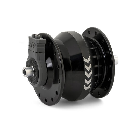 SP SV-8F Small Dynamo Hub Front - 6V-3W - 8.8mm QR (Suit Dahon). 74mm OLD, Offset, for 20" Wheels 28H click to zoom image