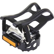 M-PART Essential Alloy pedals including toe clips and straps, 9/16 inch thread