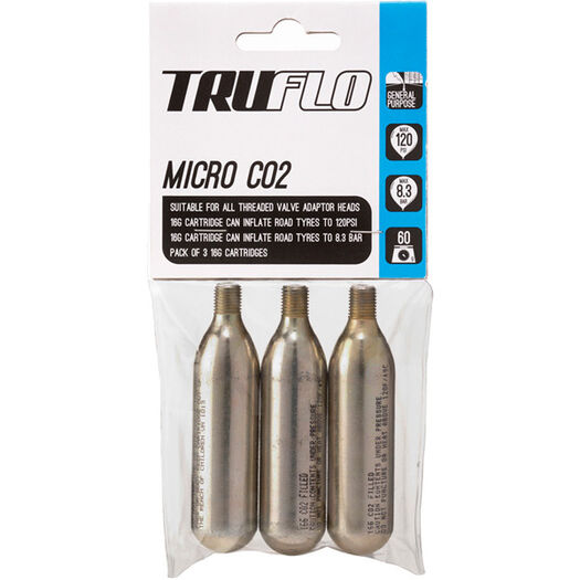 TRUFLO Micro CO2 Pump Refill Pack (3 x 16 g Cartridges) click to zoom image