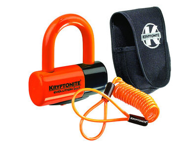 KRYPTONITE Evolution Series 4 disc lock - Premium Pack pouch and reminder cable - orange 