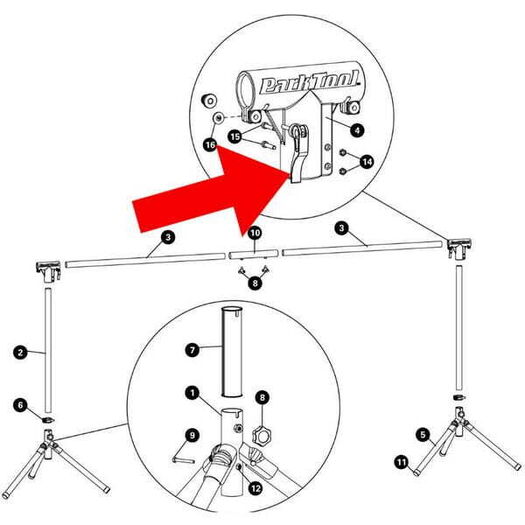 PARK 929-ES - Top Tube Quick Release Assembly for ES-1 & ES-2 click to zoom image