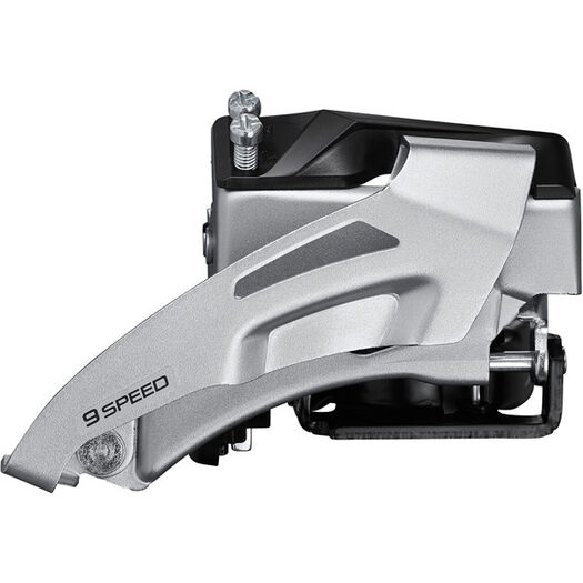SHIMANO FD-M2020 Altus front mech, 9-speed double, top swing, dual pull, multi fit click to zoom image