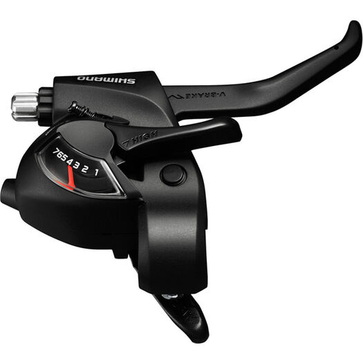 SHIMANO ST-EF41 EZ fire plus STI set for V-brakes, 3x6 speed, 2-finger lever, black click to zoom image