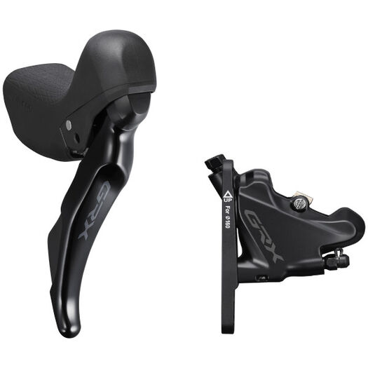 SHIMANO ST-RX400 GRX 10-speed STI bled with BR-RX400 flat mount calliper, right front click to zoom image