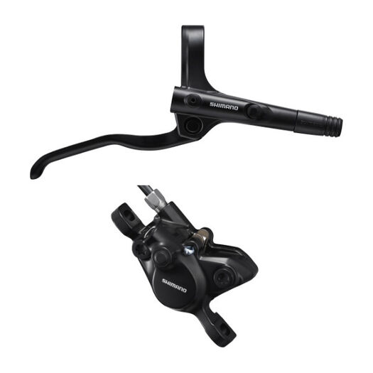 SHIMANO BR-MT200 / BL-MT200 bled brake lever/post mount calliper, black, front right click to zoom image