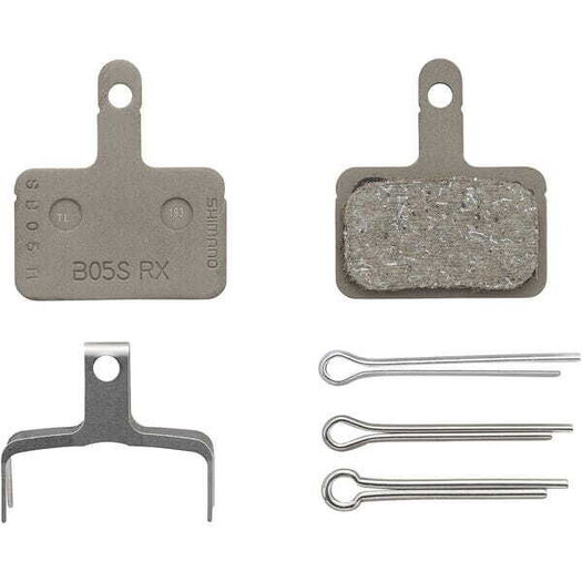 SHIMANO B05S disc brake pads and spring, steel backed, resin click to zoom image