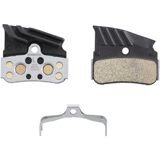 SHIMANO N04C disc pads & spring, alloy/stainless back with cooling fins, metal sintered click to zoom image