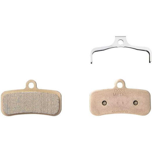 SHIMANO D02S disc pads & spring, steel back, metal sintered click to zoom image