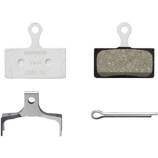 SHIMANO G05A-RX disc pads & spring, alloy back, resin click to zoom image