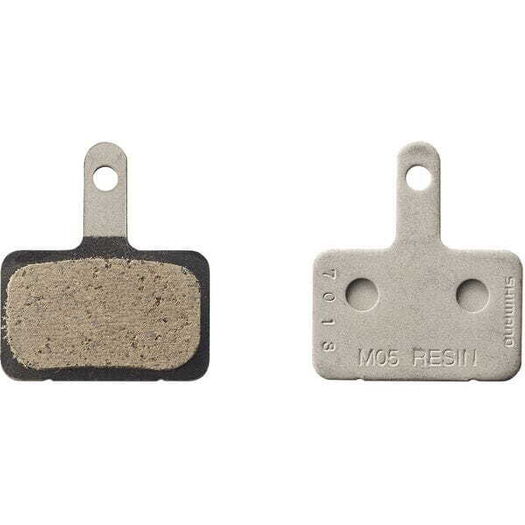 SHIMANO M05 disc pads & spring, steel back, resin click to zoom image