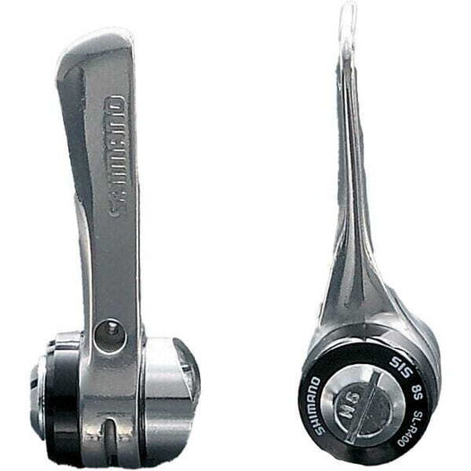 SHIMANO SL-R400 downtube shifters - braze-on, 8-speed click to zoom image