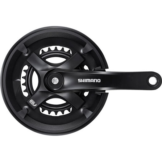 SHIMANO FC-TY501 chainset 46 / 30, double, 7 / 8-speed, 170 mm, with chainguard, black click to zoom image