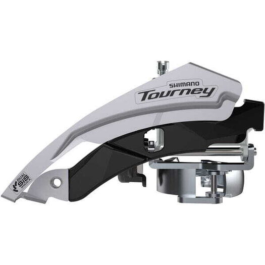 SHIMANO FD-TY600 Tourney front mech, triple, top swing, dual pull, 63-66, for 42T click to zoom image