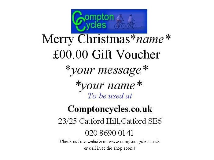 COMPTON SPECIALS Gift voucher click to zoom image