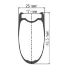 DT SWISS ARC 1100 DICUT wheel, carbon clincher 48 x 17 mm rim, front click to zoom image