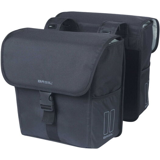 BASIL GO double bag, 32L, solid black click to zoom image